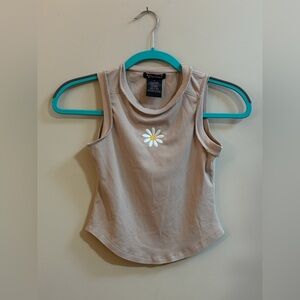 Xtraordinary Y2K Style Embroidered Floral Daisy Boho Cottagecore Crop Top Shirt